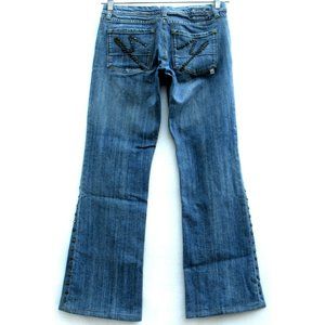Yank Jeans Wide Leg Bootcut Medium Wash 29 x 30 Studded Stretch Sz 28 (tag)